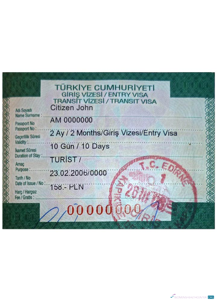 Download TURKEY entry visa Photoshop template